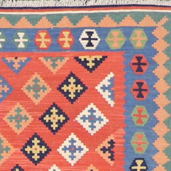 4’1”x5’9” Persian Kilim Orange Wool Hand-Knotted Rug - Direct Rug Import | Rugs in Chicago, Indiana,South Bend,Granger