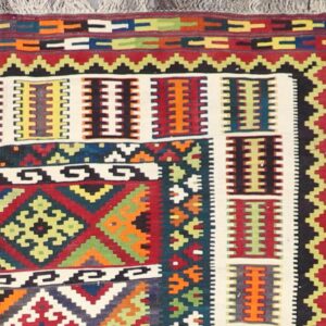 5’x8’ Persian Kilim Red Wool Hand-Knotted Rug