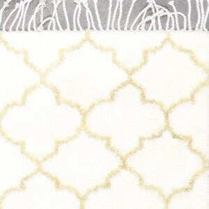 4’x5’11” Contemporary Ivory Moroccan Wool Hand-Knotted Rug