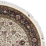 6’x6’ Traditional Ivory Tabriz Wool Hand-Knotted Rug - Image 3