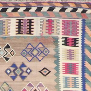 5’x8’ Persian Kilim Brown Wool Hand-Knotted Rug