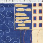 5’6”x8’ Contemporary Blue Nepal Wool Hand-Knotted Rug - Image 3