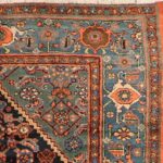 4’x6’9” Tribal Persian Antique Navy Wool Hand-Knotted Rug - Image 3