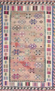 5’x8’ Persian Kilim Brown Wool Hand-Knotted Rug