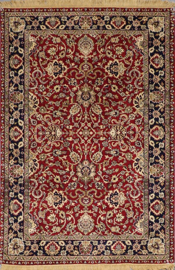 4’3”x6’3” Traditional Red Wool Hand-Knotted Rug - Direct Rug Import | Rugs in Chicago, Indiana,South Bend,Granger