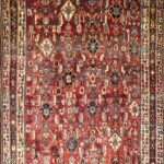 5’5”x8’6” Traditional Persian Red Wool Hand-Knotted Rug