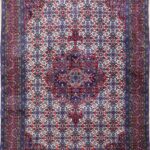 4’6”x6’9” Persian Traditional Navy Wool Hand-Knotted Rug