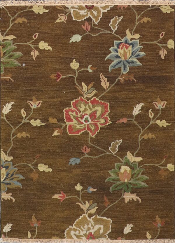 4'1"x5'9" Brown Wool Flat-Weave Hand-Knotted Rug - Direct Rug Import | Rugs in Chicago, Indiana,South Bend,Granger