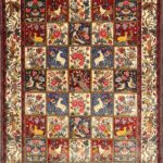 6’10”x9’9” Traditional Persian Red Bakhtiari Wool Hand-Knotted Rug