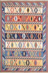 5’9”x8’5” Persian Kilim Ivory Wool Hand-Knotted Rug