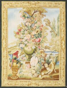 4’5”x6’ Gold Flatweave Wool Hand-Knotted Tapestry