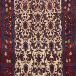4’9”x6’8” Tribal Ivory Persian Wool Hand-Knotted Rug