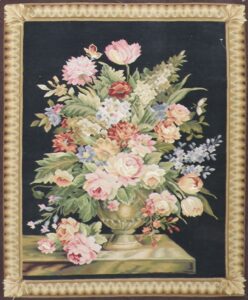 3’x4’ Black Wool Hand-Knotted Tapestry