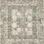 4’1”x6’ Transitional Green Wool & Silk Hand-Knotted Rug