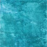 7’10”x9’8” Contemporary Teal Shag Viscose Hand-Made Rug
