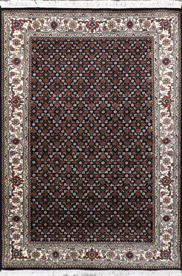 4’1”x6’1”Traditional Bijar Black Wool Hand-Knotted Rug - Direct Rug Import | Rugs in Chicago, Indiana,South Bend,Granger