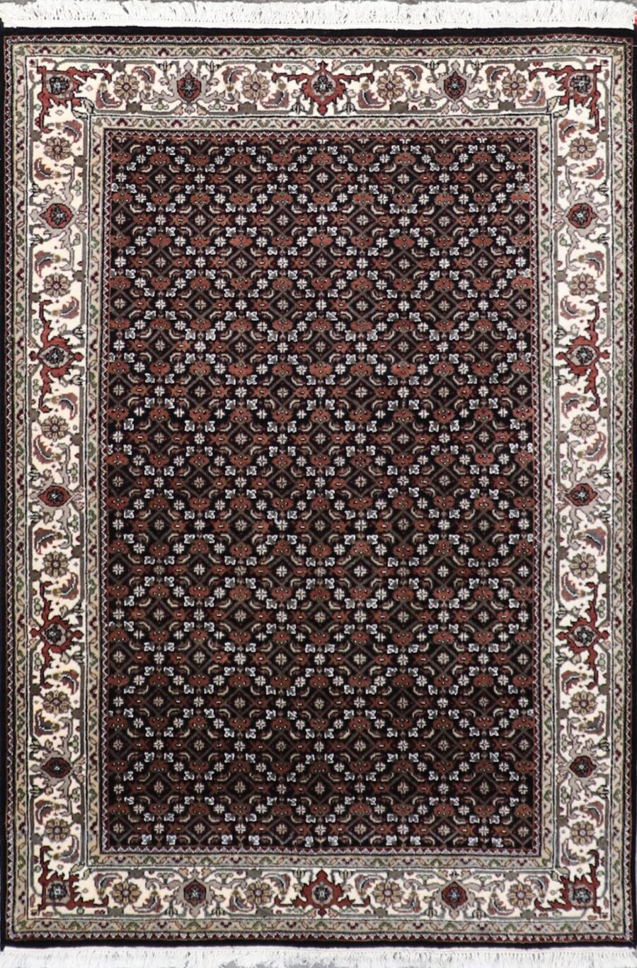 4’1”x6’1”Traditional Bijar Black Wool Hand-Knotted Rug - Direct Rug Import | Rugs in Chicago, Indiana,South Bend,Granger