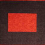 5’6”x8’6” Contemporary Red Wool Hand-Knotted Rug