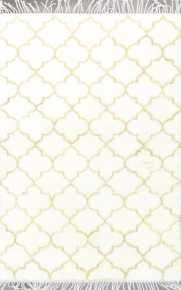 4’x5’11” Contemporary Ivory Moroccan Wool Hand-Knotted Rug - Direct Rug Import | Rugs in Chicago, Indiana,South Bend,Granger