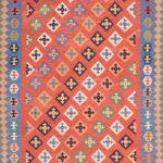 4’1”x5’9” Persian Kilim Orange Wool Hand-Knotted Rug - Direct Rug Import | Rugs in Chicago, Indiana,South Bend,Granger