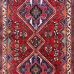3’5”x7’3” Tribal Red Persian Wool Hand-Knotted Runner