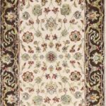 2’7”x12’1” Traditional Ivory Wool & Silk Hand-Knotted Runner