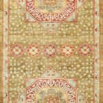 2’6”x12’2” Traditional Gold Wool Hand-Knotted Rug
