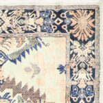 4’x6’7” Traditional Persian Saraband Ivory Wool Hand-Knotted Rug - Image 2