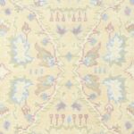 5’5”x8’8” Decorative Ivory Wool Hand-Knotted Rug - Image 2