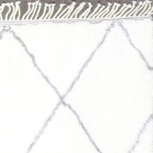 4’x6’ Contemporary Ivory Moroccan Wool Hand-Knotted Rug