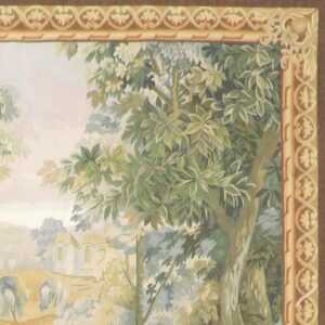 5’2”x7’ Green Flatweave Wool Hand-Knotted Tapestry