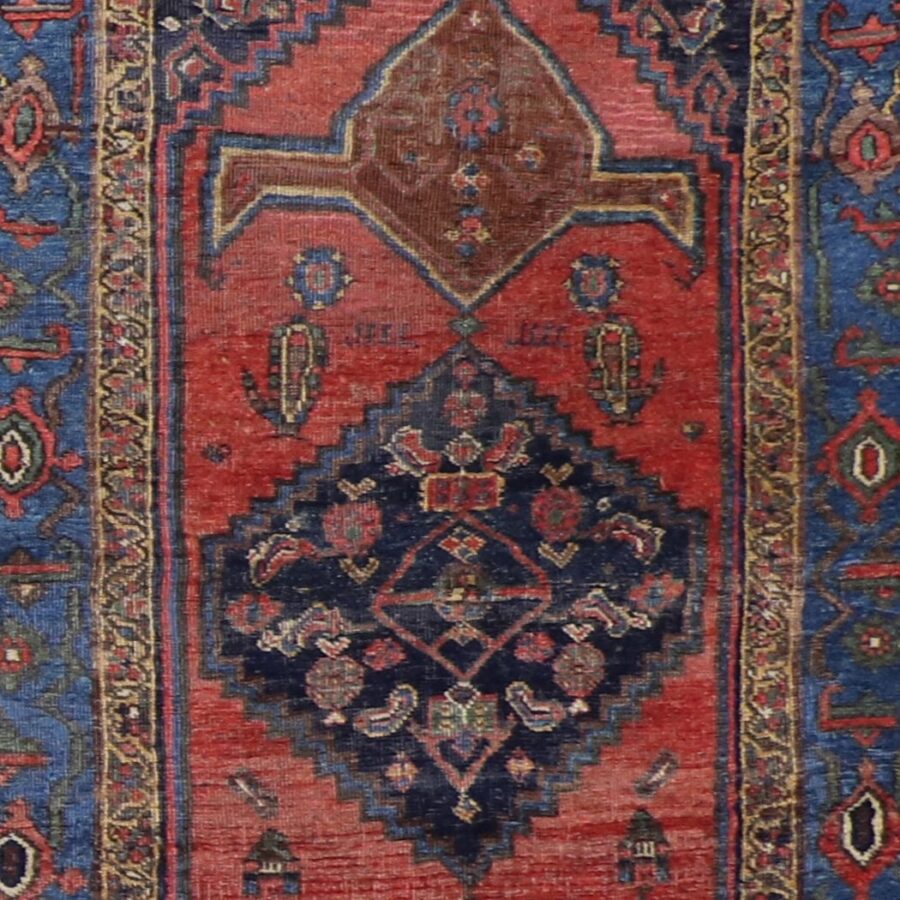 3’8”x6’1” Decorative Red & Navy Wool Hand-Knotted Rug - Direct Rug Import | Rugs in Chicago, Indiana,South Bend,Granger