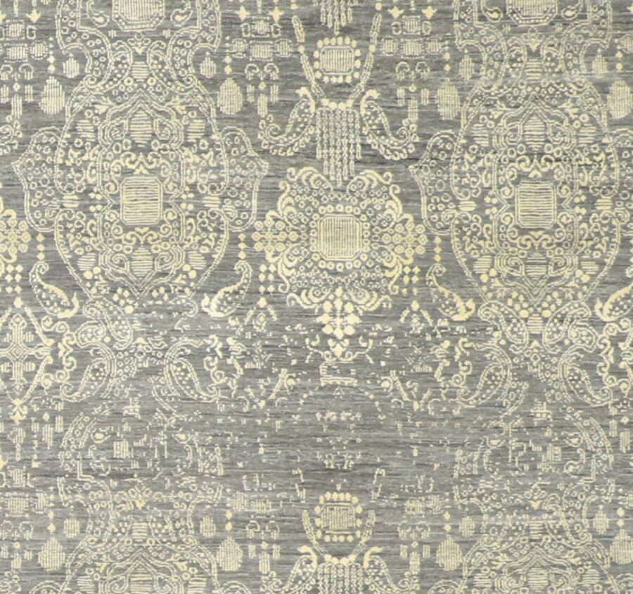 6’1”x9’1” Transitional Gray Wool & Silk Hand-Knotted Rug - Direct Rug Import | Rugs in Chicago, Indiana,South Bend,Granger
