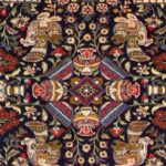 3’7”x5’ Traditional Navy Persian Kashan Wool Hand-Knotted Rug - Image 2