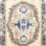 4’x6’7” Traditional Persian Saraband Ivory Wool Hand-Knotted Rug - Image 3