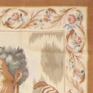 4’7”x7’2” Tan Wool Hand-Knotted Tapestry