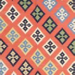 3’10”x5’9” Persian Kilim Orange Wool Hand-Knotted Rug - Image 3