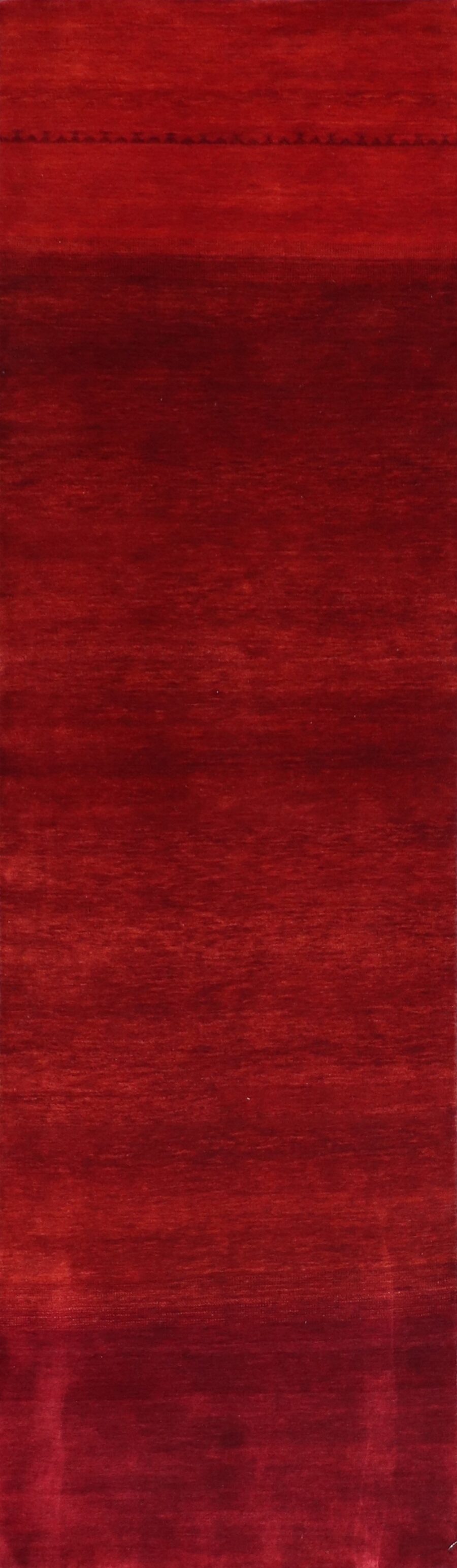 2’7”x9’9” Contemporary Red&Burgundy Wool Hand-Knotted Rug - Direct Rug Import | Rugs in Chicago, Indiana,South Bend,Granger