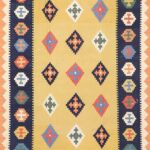 3’5”x5’2” Persian Kilim Gold Wool Hand-Knotted Rug