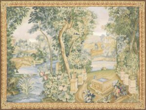 5’2”x7’ Green Flatweave Wool Hand-Knotted Tapestry