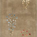 3’x6’9” Decorative Brown Rain Drop Wool & Silk Hand-Knotted Rug - Direct Rug Import | Rugs in Chicago, Indiana,South Bend,Granger