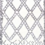 4’2”x6’2” Contemporary Ivory Moroccan Wool Hand-Knotted Rug