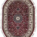 4’x6’ Traditional Red Wool Hand-Knotted Oval Rug