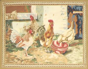 3’x4’ Brown & Gold Farm Wool Hand-Knotted Tapestry