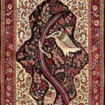 3’2”x5’4” Traditional Ivory Persian Wool Hand-Knotted Rug