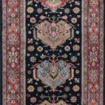 2’4”x6’7” Traditional Black Wool Hand-Knotted Runner