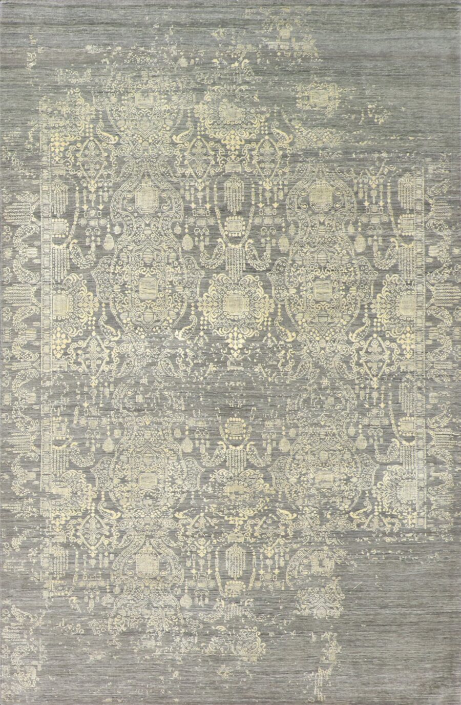 6’1”x9’1” Transitional Gray Wool & Silk Hand-Knotted Rug - Direct Rug Import | Rugs in Chicago, Indiana,South Bend,Granger