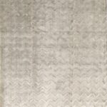5’x8’ Transitional Silver Bamboo Silk Hand-Knotted Rug