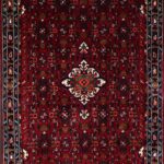4’9”x7’5” Persian Traditional Red Wool Hand-Knotted Rug