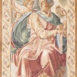 4’7”x7’2” Tan Wool Hand-Knotted Tapestry